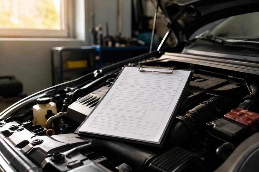Informe pericial de vicios ocultos de un coche: checklist de inspección sobre el motor